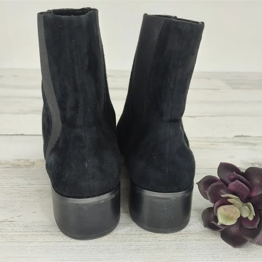Raye Black Suede Celeste Chelsea Booties Size 9.5